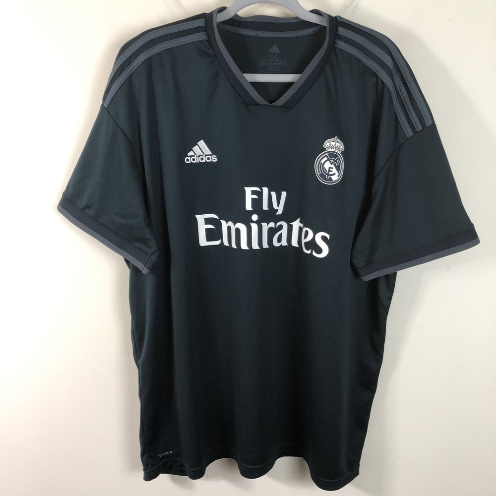 Adidas Real Madrid 2018/2019 Away Soccer Jersey Mens Sz 2XL Gray FIFA